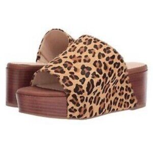 NEW Coconuts by Matisse Freya Platform Wedge Sandal Leopard Print 6 Slide NWT